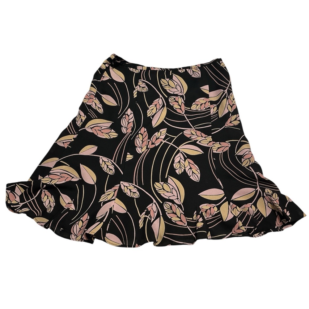 Ann Taylor Loft Petites Floral Black & Dusty Rose  Women's Pencil Skirt EUC